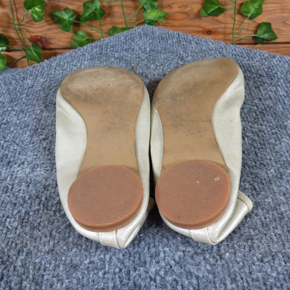 Ruby & Bloom Girls Ballet Flat Shoes Size 3 Special Occasion Champagne‎ Metallic
